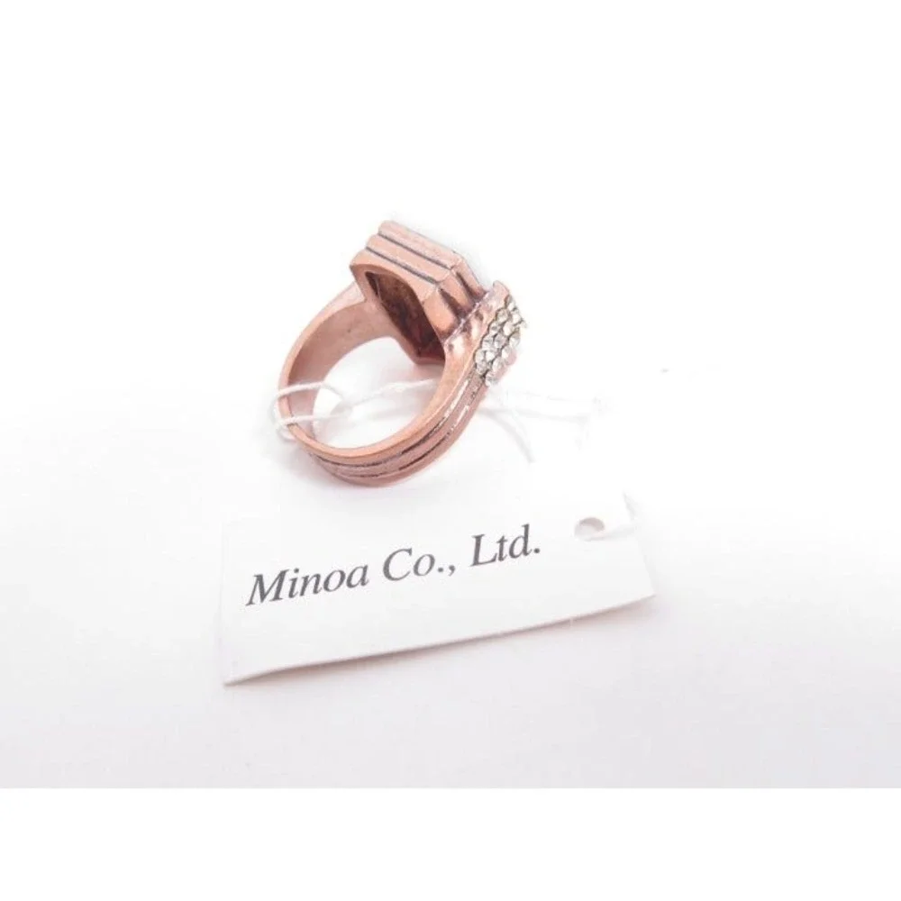 Faux Opal Copper Emerald Cut Ring‎